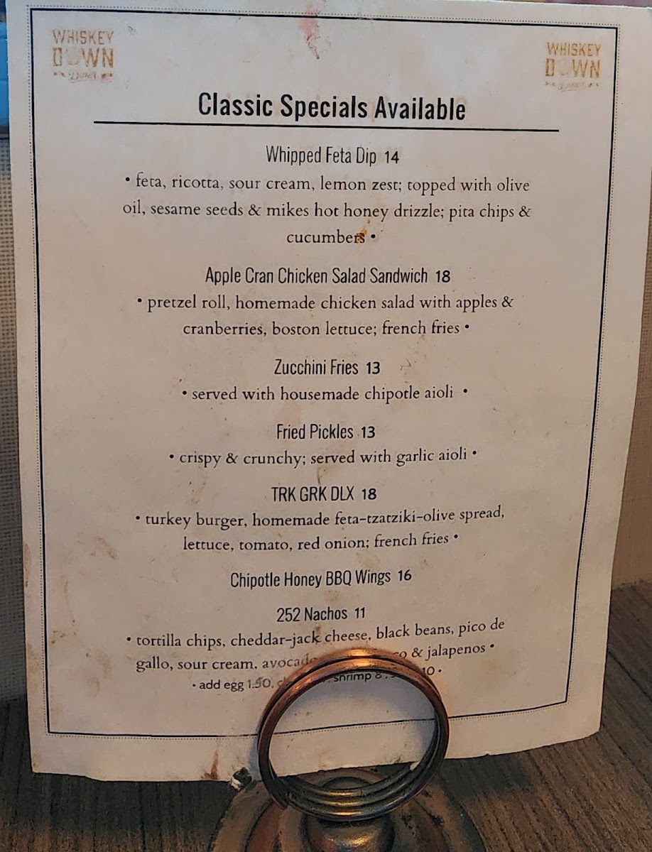 Whiskey Down Diner Menu - Image 2